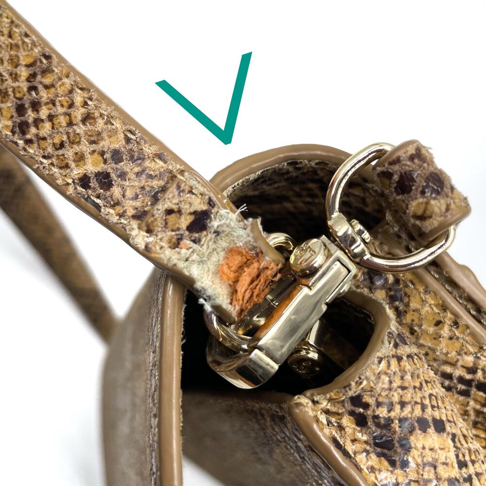 Loeffler Randall Katalina Snake Print Bag‎ Brown Shoulder Crossbody Strap - Picture 9 of 16